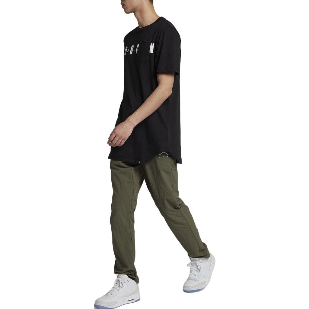 Jordan Спортивная футболка с логотипом, мужские топы, черная 915938-010