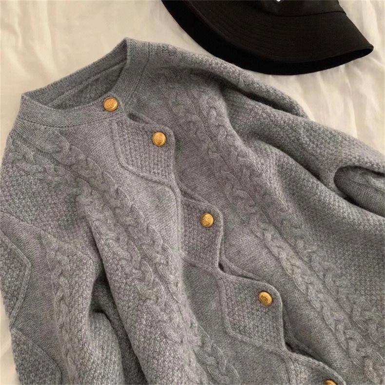 Осенне-зимний женский свитер, мягкий однотонный винтажный свитер, женская куртка, вязаный кардиган, шикарный топ Tide