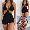 Женская мода, сексуальный цельный купальник бикини с высокой талией, пляжный купальник для свиданий
