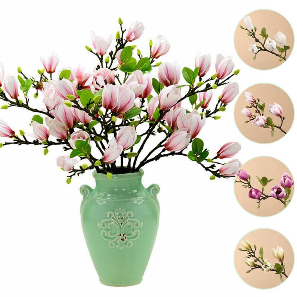 Decoration Film Feel Faux Flower Branch Decorative Flowers Magnolia Bouquet Artificial Flowers