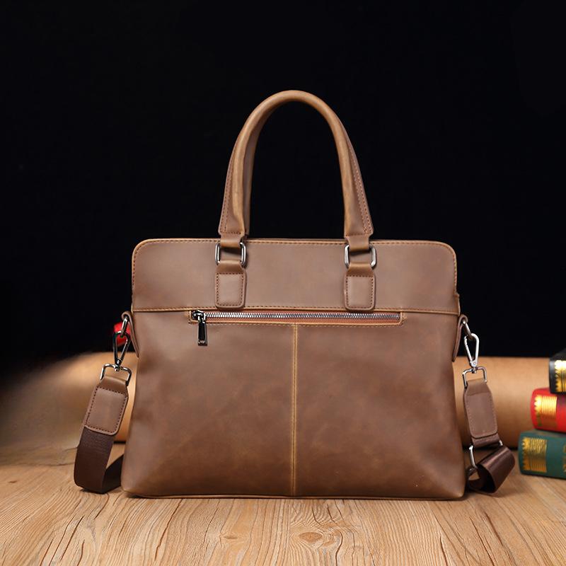 Корейская версия мужской сумки Crazy Horse Leather, сумка через плечо, портфель, сумка для компьютера из мягкой искусственной кожи, повседневная мужская сумка