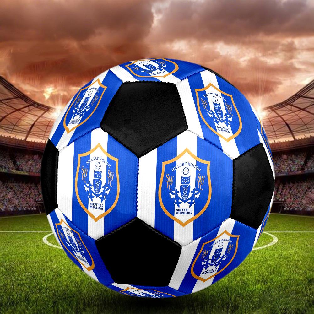 Sheffield Wednesday Soccer Ball Colorful All Ages Machine Stitched PVC Competition Ready Durable High-Bounce.SIZE5
