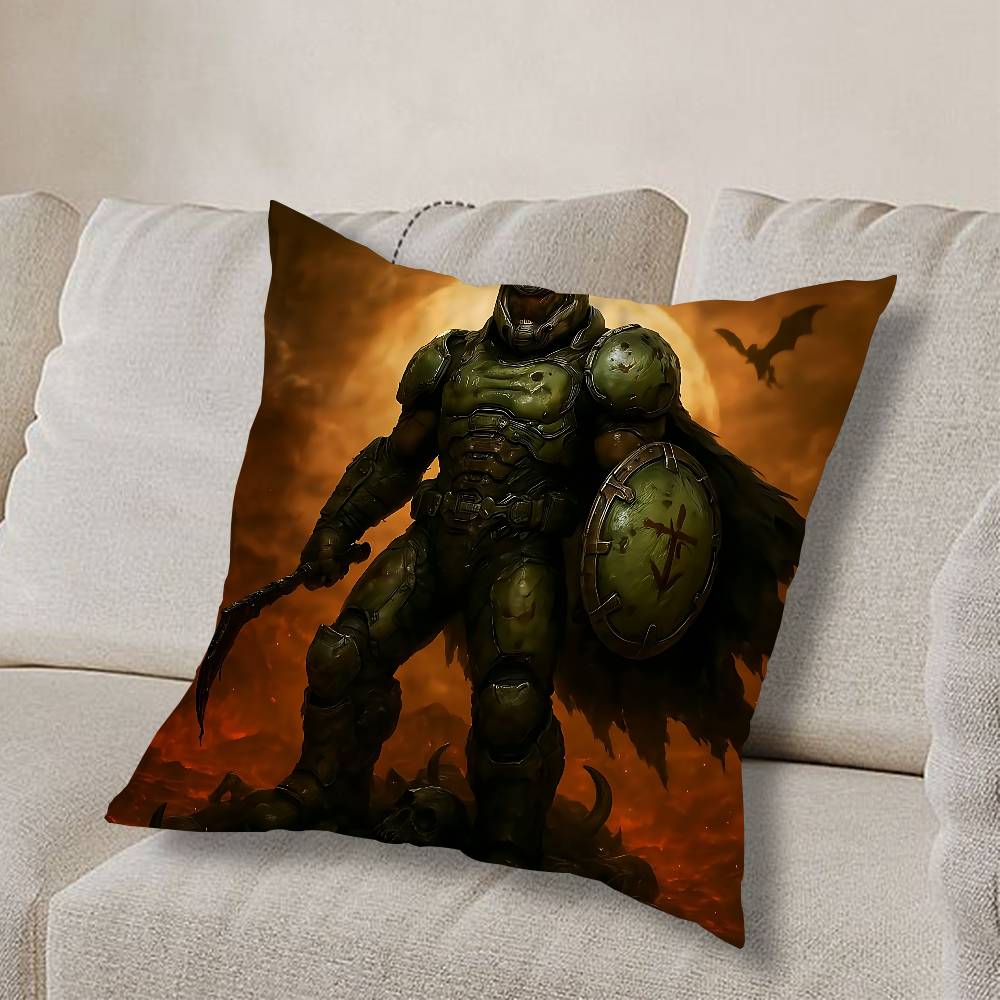 Игра Doom Герой-невидимка Наволочка Наволочка против пылевых клещей Невидимая молния Шелковистый короткий плюш Чехол на подушку для дивана