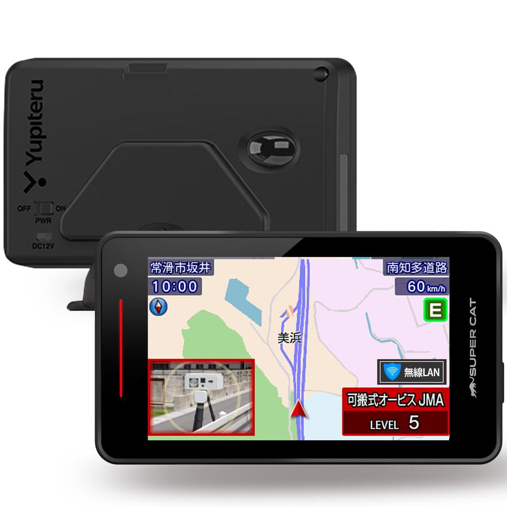 Радар-детектор Yupiteru SUPER CAT WRA2100, оснащенный беспроводной локальной сетью, полная спецификация MSSS JMA LSM, дюймовый моноблок, сделано в Японии и предварительное оповещение 3.6