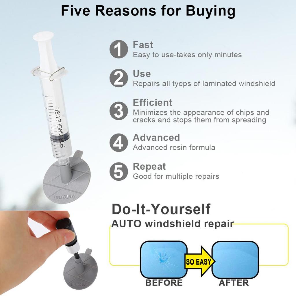 Комплект для ремонта лобового стекла автомобиля, ремонт треснувшего стекла, чтобы исправить трещину на лобовом стекле автомобиля, трещину на лобовом стекле