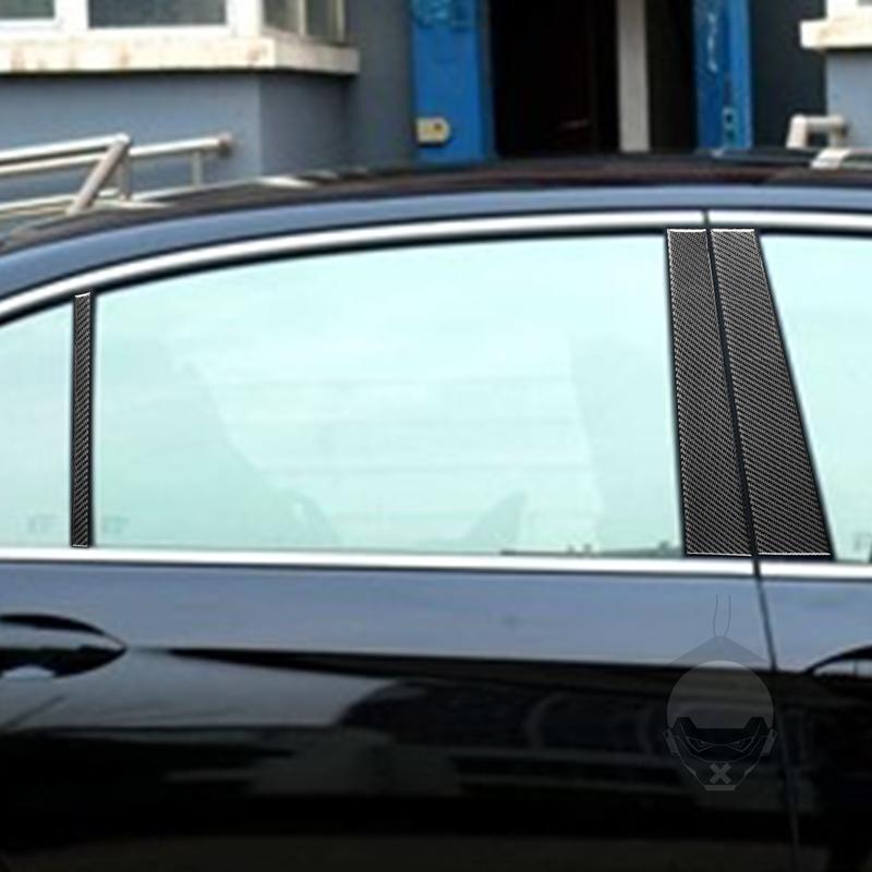 Декоративная накладка на центральную стойку B из настоящей карбоновой пленки, мягкая наклейка для Honda Accord 9-го поколения 2014 2015 2016 2017