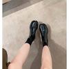Autumn and Winter Niche Mid-tube Elastic Toe Chelsea Boots Women's Retro Split-toe Short Boots Pig's Trotter Boots