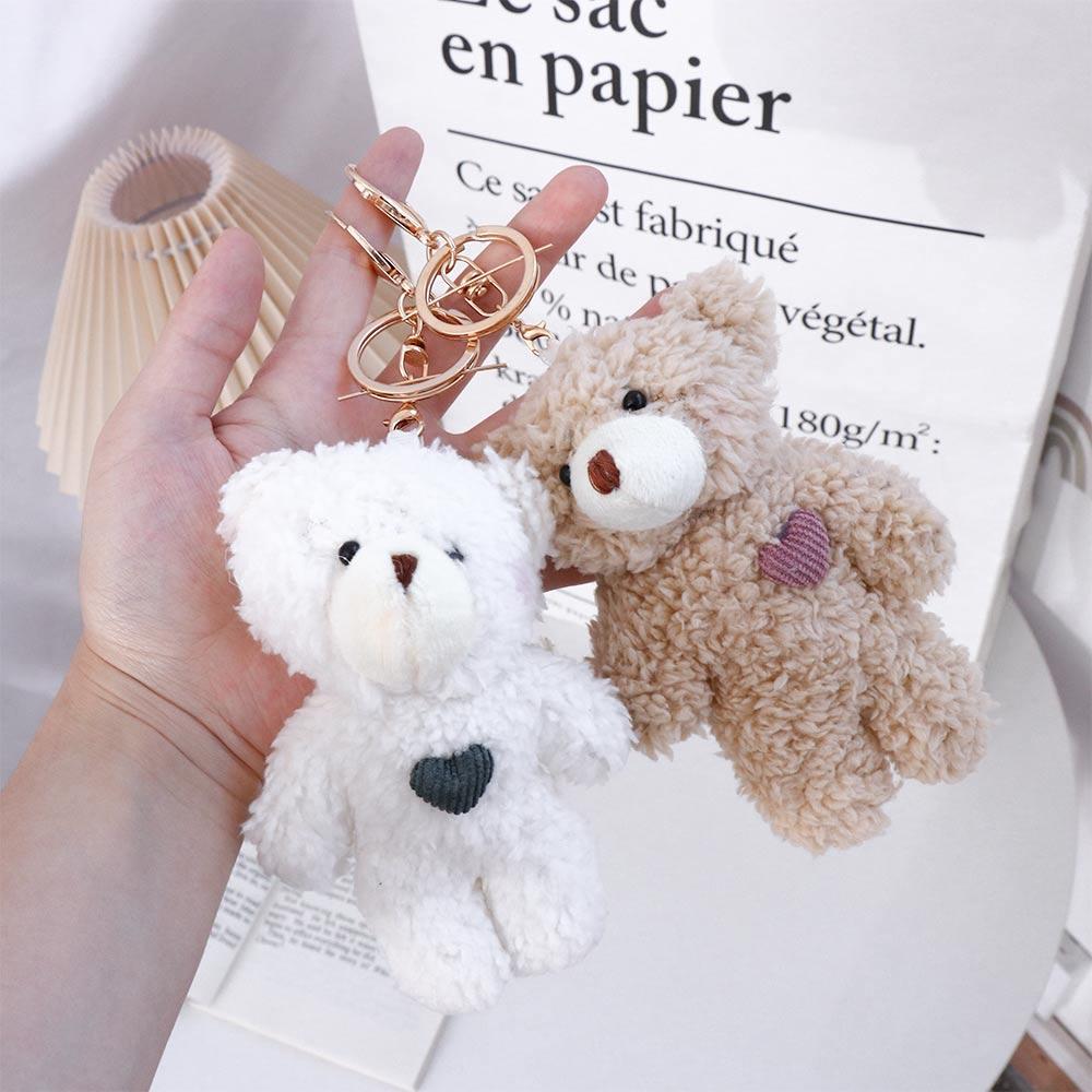 DIY Trinket Plush Rabbit Keychain Bear Plush Keychain Dog Plush Keyring Backpack Pendant