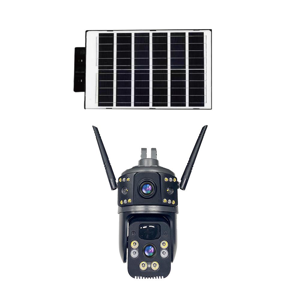 Multi-functional Solar Street Light with PIR Sensor Dual-lens Monitoring, Intelligent Lighting, Wireless WIFI/4G Camera
