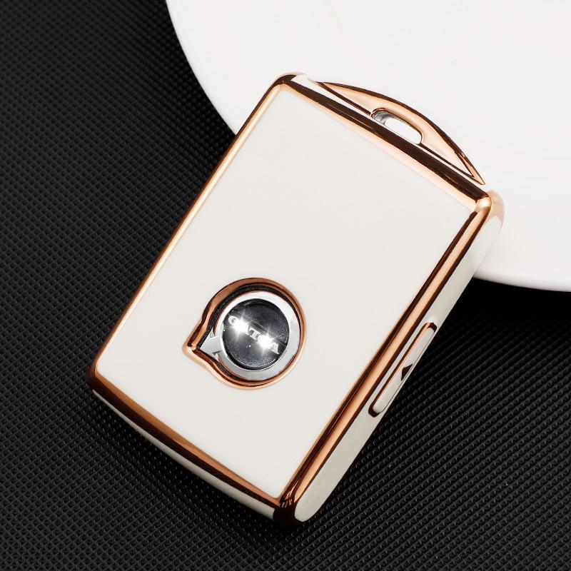 Золотой чехол-ключ из ТПУ с кантом для Volvo S90, XC60, XC40 - Полностью закрывающая защитная оболочка