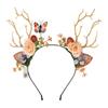 Plastic LED Glow Headband LED Lights Luminous Deer Horn Hair Band Flashing Headband  Children Toys