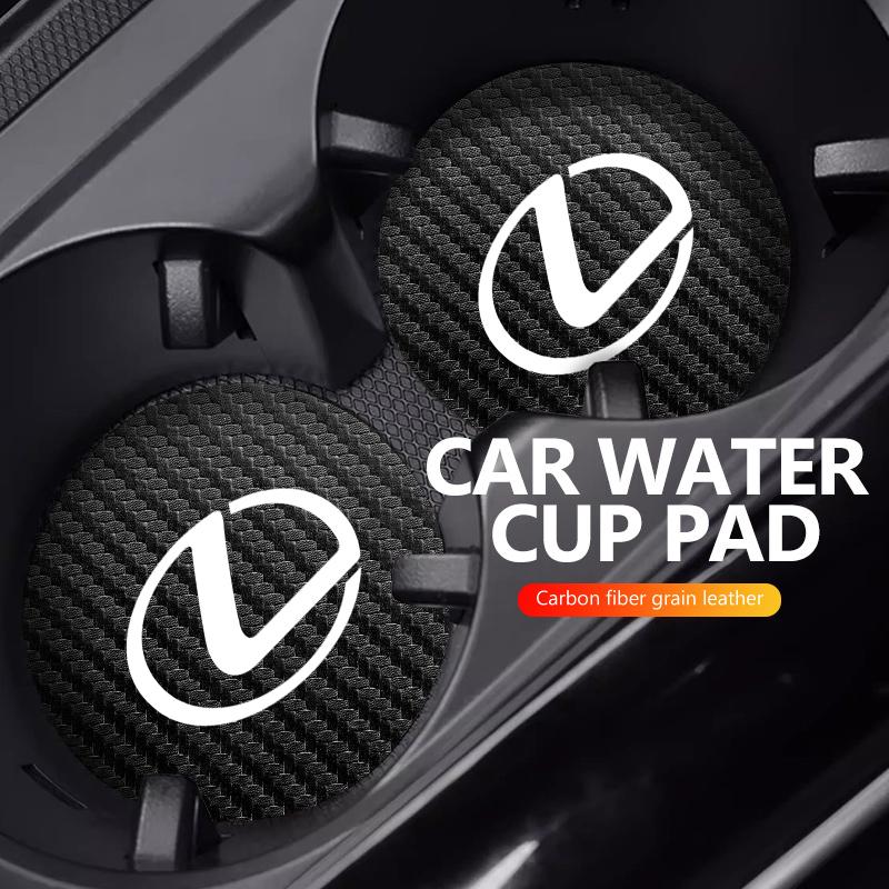 2Pcs Car Coaster Water Cup Anti-slip Pad Mat For Lexus RX350 IS250 IS200 GS300 LX570 RC350 UX250h ES350OQ9