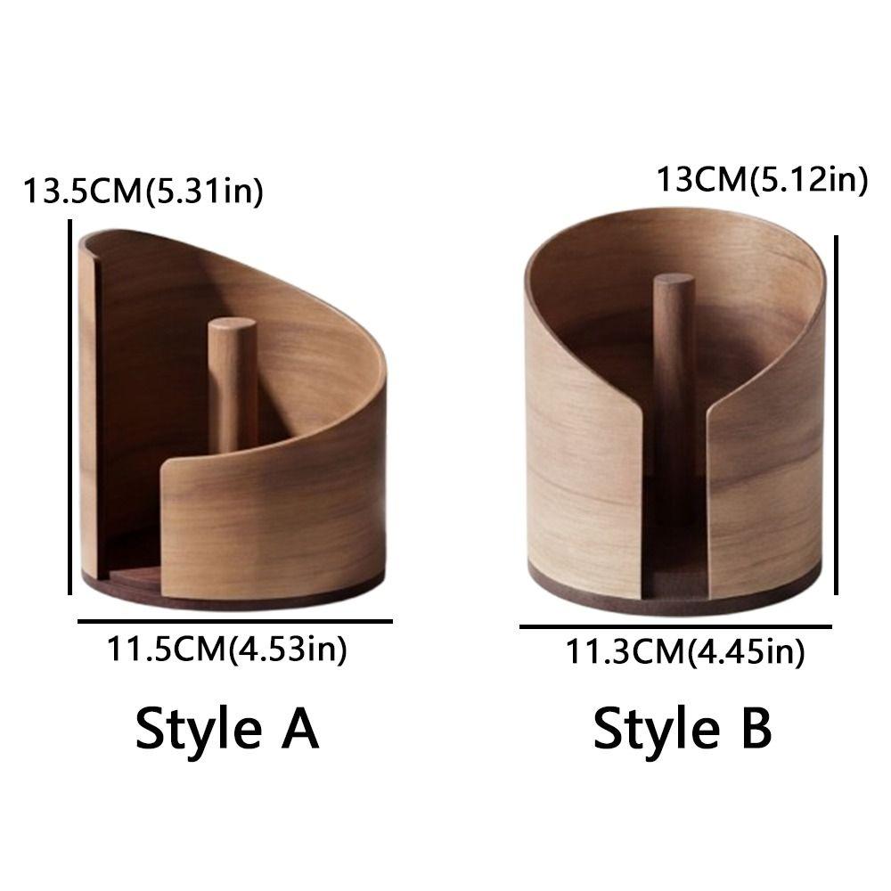 Large Capacity Wooden Paper Towel Holder Natural Wood Stable Tissue Storage Box Minimalist INS Round Roll Dispenser Living Room