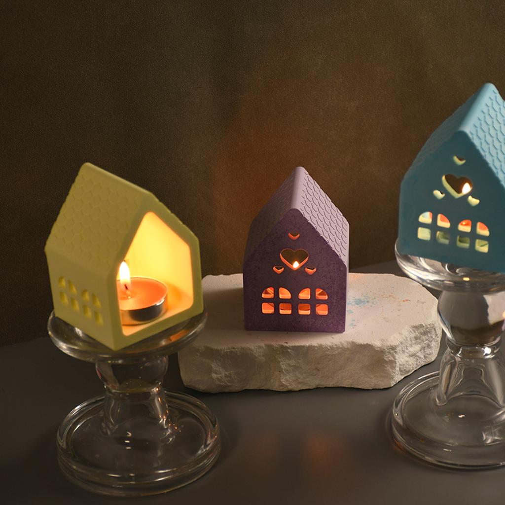 Heart House Resin Silicone Molds Epoxy Resin Silicone Forms for Tealight Holder Candle Holder Paste Decoration
