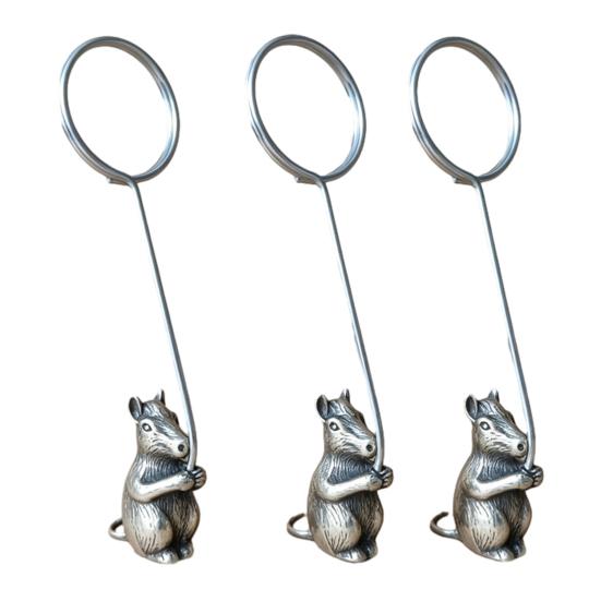 3Pcs Note Holder Stable Anti-Corrosive Spiral Clip for Notes Photos Menus Business Cards Retro Zodiac Desktop Ornament Unique Gift for Collectors