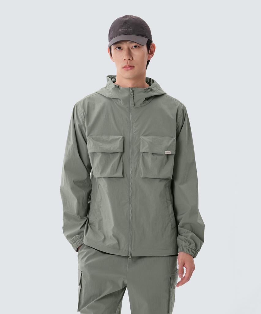 Ветровка Snowpeak Apparel Root Out с карманами (S25Mmrwb60) Светлый хаки