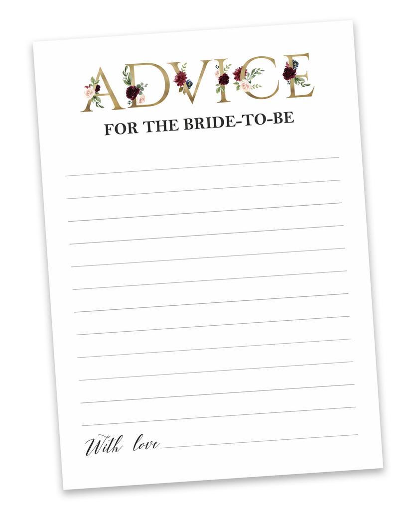 Inkdotpot Игры для свадебного душа Советы для невесты Набор из 50A FloralA Mad Libs Игра