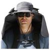 Solar Fan Hat with Neck Flap USB Rechargeable UV Protection Dual Cooling Fan