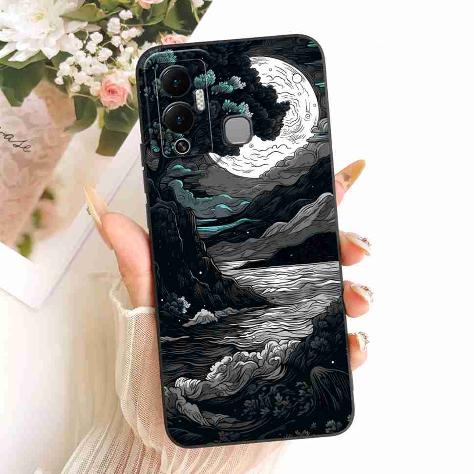 Casing For Infinix Hot 12 Play Cover X6816C X6816 Silicone Cat Dragon Pattern Case For Infinix Hot12 Hot 12 Play Shell Covers