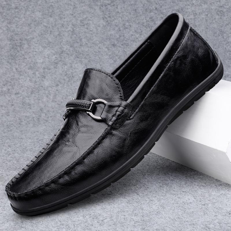 Elegantes Leather Male Slip On Footwear Office Formal Flats Wedding Party Mens Dress Shoes Breath Driving Lazy Loafers Moccasins