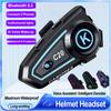 Motorcycle Helmet Headset Stereo Bluetooth Hands Free Call IPX7 Waterproof Roise Reduction Earphone With Tri-Color Ambient Light