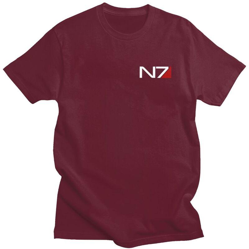 Индивидуальная футболка Mass Effect N7 для мужчин, с коротким рукавом, повседневная, 100% хлопок, футболка, подарок