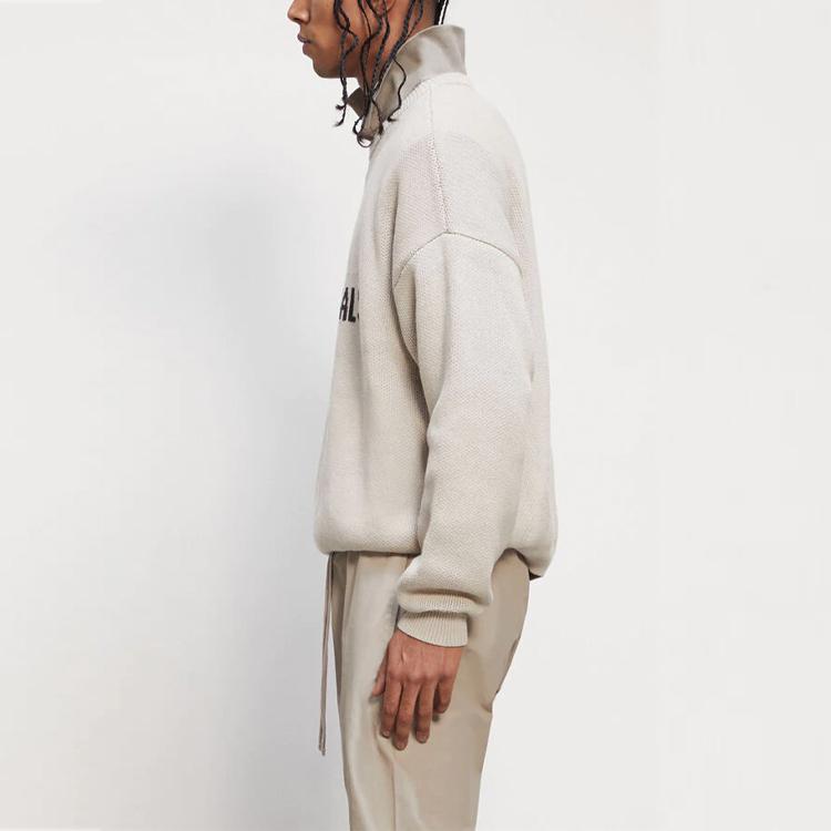 Fear of God Essentials FW20 вязаный американский свитер с круглым вырезом и принтом, унисекс, цвет зеленый мох 0192508520005245