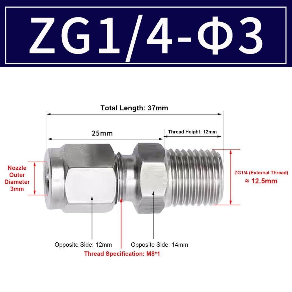 1 шт. Трубный соединитель из нержавеющей стали 304 Метрический фитинг ZG для масла, воды, газа
