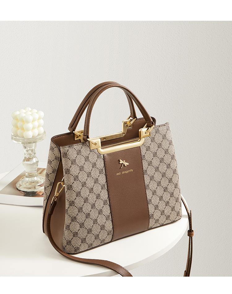 Red Dragonfly Bag Women's Retro Printed Crossbody Bag Large Capacity Handbag Commuter Women's Bag Tote Bag