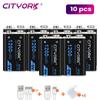 Cityork 9V 1200mAh Rechargeable Battery 6F22 9V Micro USB Batteries With USB Cable For Metal Detector Microphone Toy Multimeter