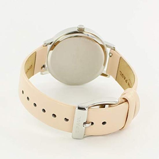 Christian Paul 35 мм сетка клетка серебристый белый персиковый розовый кожа натуральная кожа GL03PCSV часы [Christian Paul] женские [Товар]