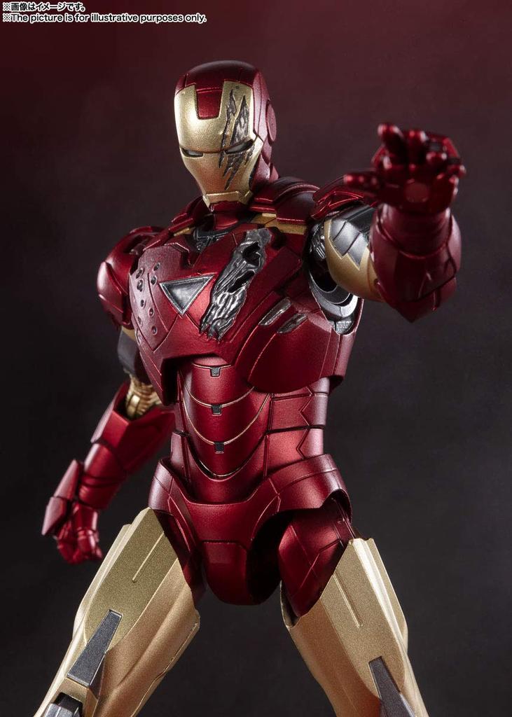 TAMASHII NATIONS Avengers Iron Man Mark 150 мм окрашенная подвижная фигурка SHFiguarts 6-BATTLE DAMAGEEDITION- Приблизительно. ПВХ, АБС, литье под давлением