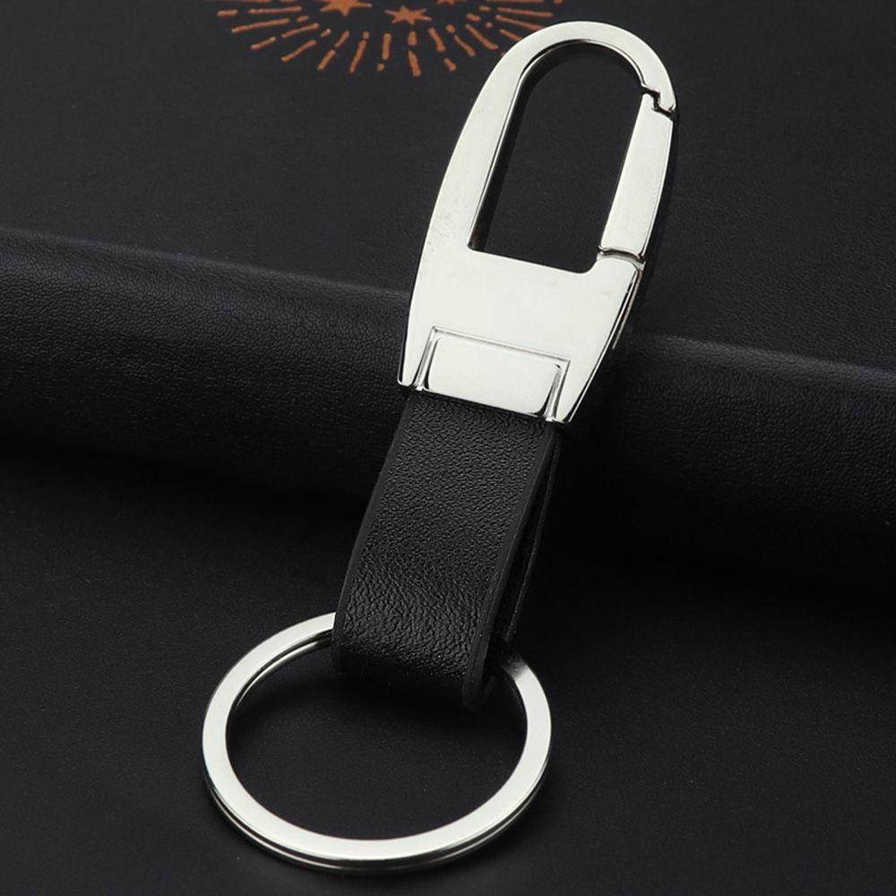Luxury Leather Fashion Simple Car Key Chain Key Holder Men's Waist Buckle Metal Keychain Keyring