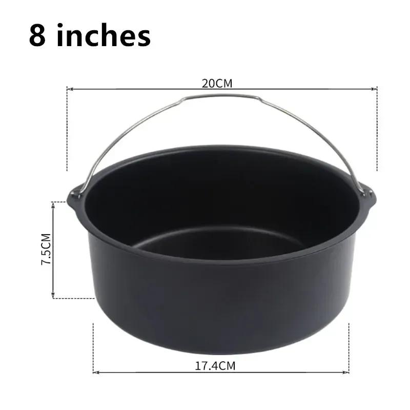 6/7/8 дюймов Форма для выпечки в аэрогриле Антипригарная корзина для выпечки Круглая для духовки Аэрофритюрница Выпечка Жарка Кухонные принадлежности Прямая поставка