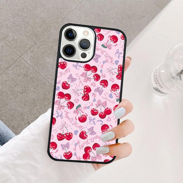 Чехол для телефона с рисунком красной вишни и фруктов Для iPhone 17 Air 15 16 14 13 12 Pro Max 11 Pro Max Plus Coque Shell