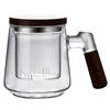 Wood Handle Glass Tea Cup with Tea Infuser with Lid Tea Maker Smooth Surface Tea Pitcher  Teaware