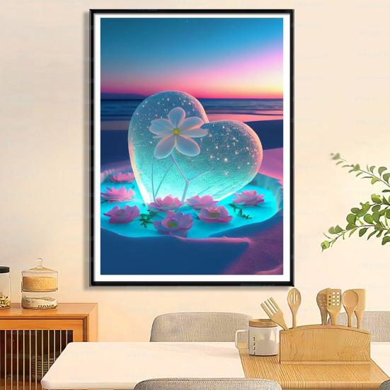 1 комплект, комплект для рисования со стразами, изысканное сердце, цветочный узор, стразы, художественный проект, украшение для дома