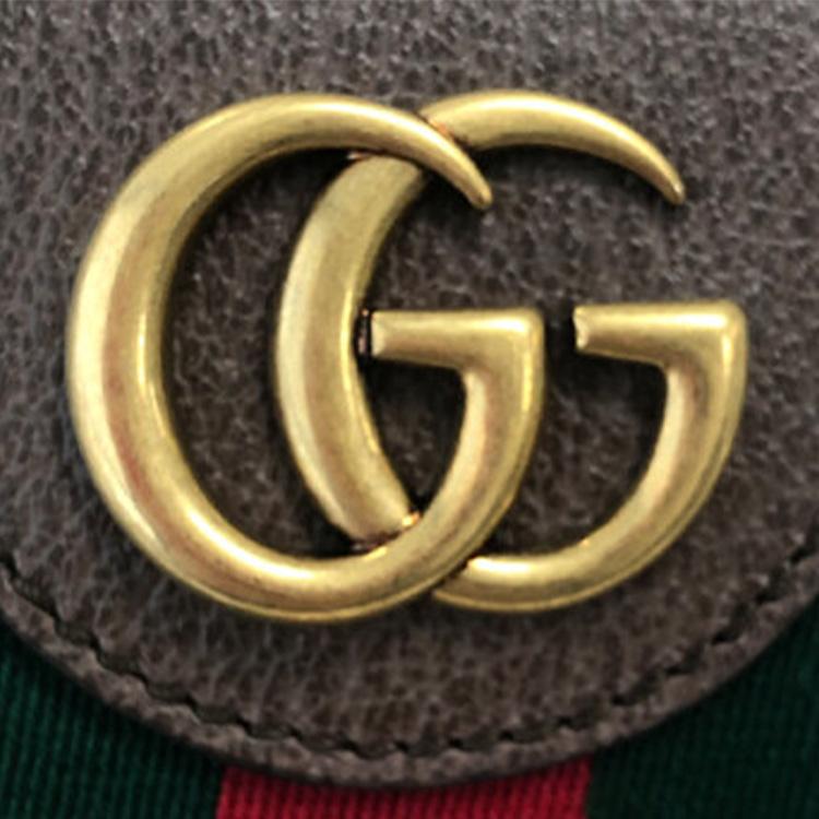 Gucci Ophidia Logo Stripe Web Canvas And Leather Medium Backpack Unisex backpacks Ebony Brown 547967-9U8BT-8994
