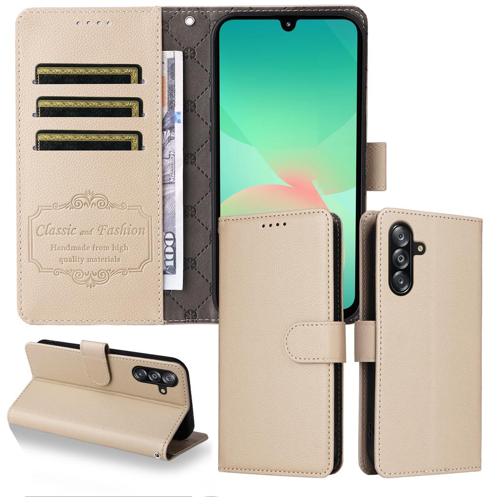 For Samsung Galaxy A17/Galaxy A16 4G/Galaxy A16 5G/Galaxy A26 5G Case RFID Blocking 3 Card Slots PU Leather Phone Cover with Wrist Strap