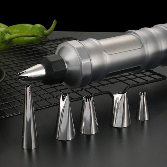 13 шт. Набор для украшения торта из нержавеющей стали, машина для выпечки печенья, пресс для печенья, многоразовый набор трубочек для глазури для тортов, кексов, печенья