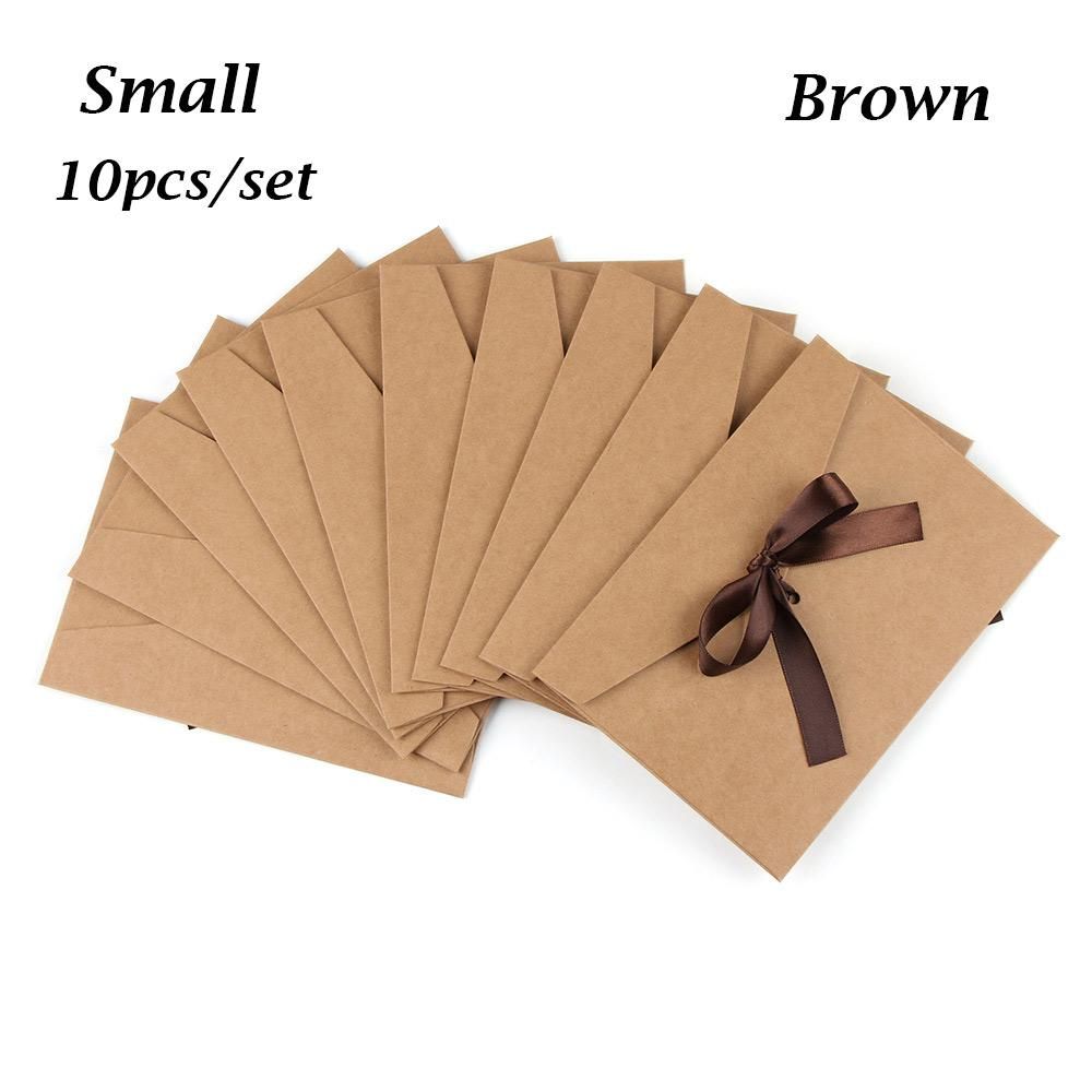 Приглашенный Ретро Креативный Бантик Лента Почтовый Ящик Перламутровый Бумажный Конверт Поздравительная Открытка Сумки Конверт