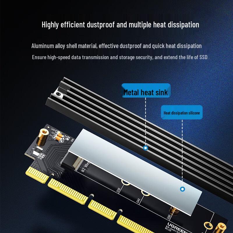 Карта-адаптер UGREEN PCI-E на M.2 NVMe SSD