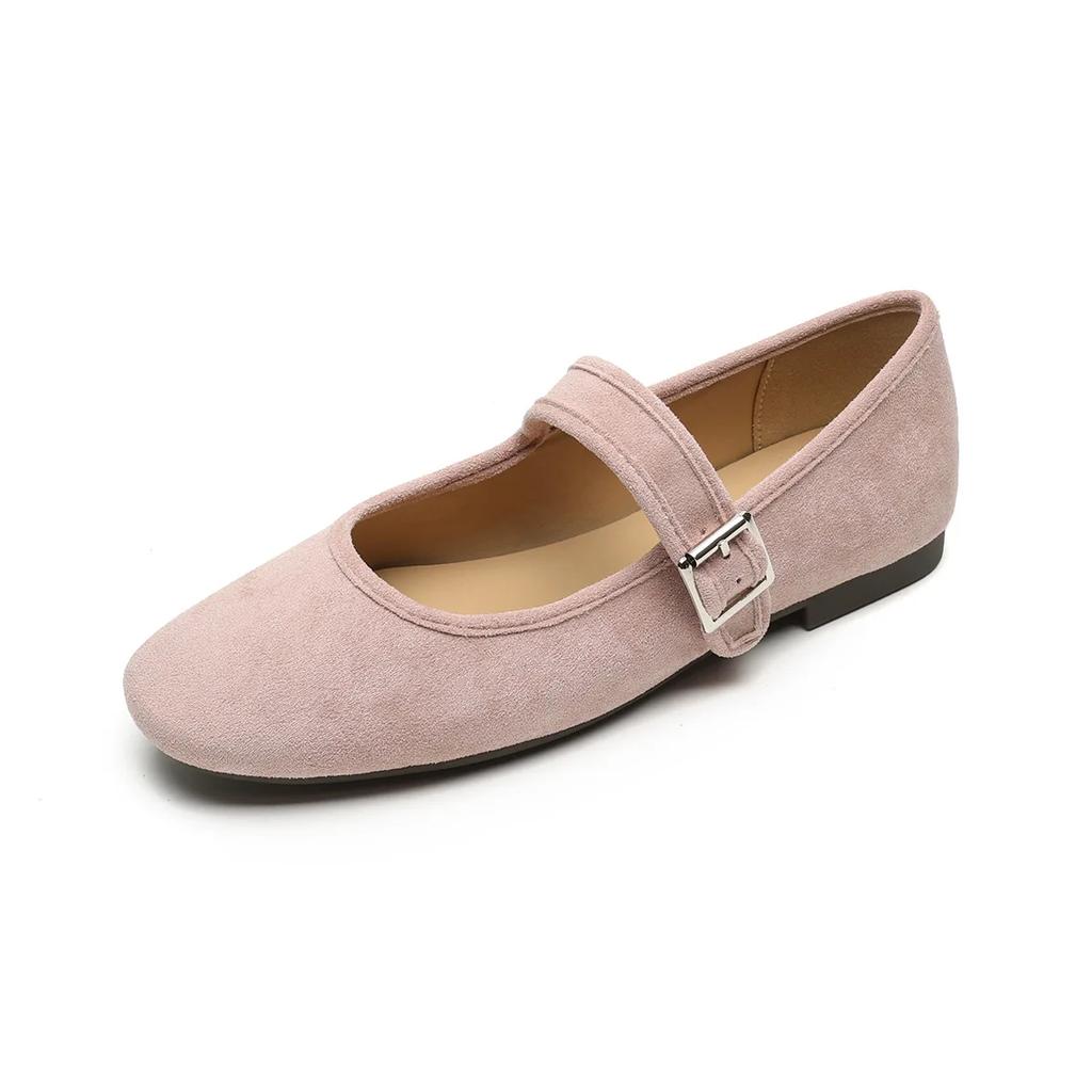 Женские туфли на плоской подошве Французские ретро туфли Мэри Джейн на плоской подошве с неглубоким носком Мягкая подошва Балетки Одиночные женские туфли на плоской подошве