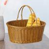 Handwoven Storage Basket Multipurpose Decor for Home Garden with Handle Imitation Rattan Portable