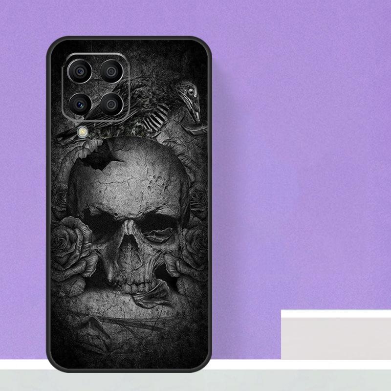 Crow Raven Dark Skull For Samsung Galaxy M21 M51 M12 M32 M52 M13 M23 M33 M53 M34 M54 M30s M31s M15 M55 M20 Case