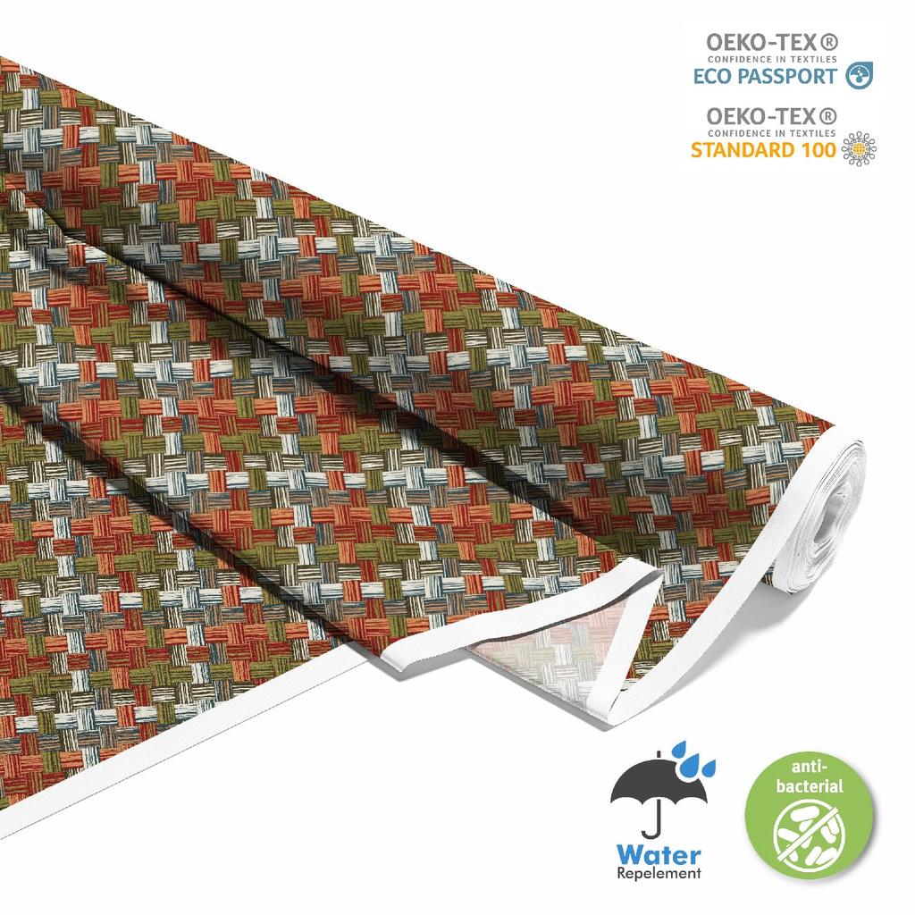Outdoor Dekostoffe Oxford - Motiv Farbiges Geflecht