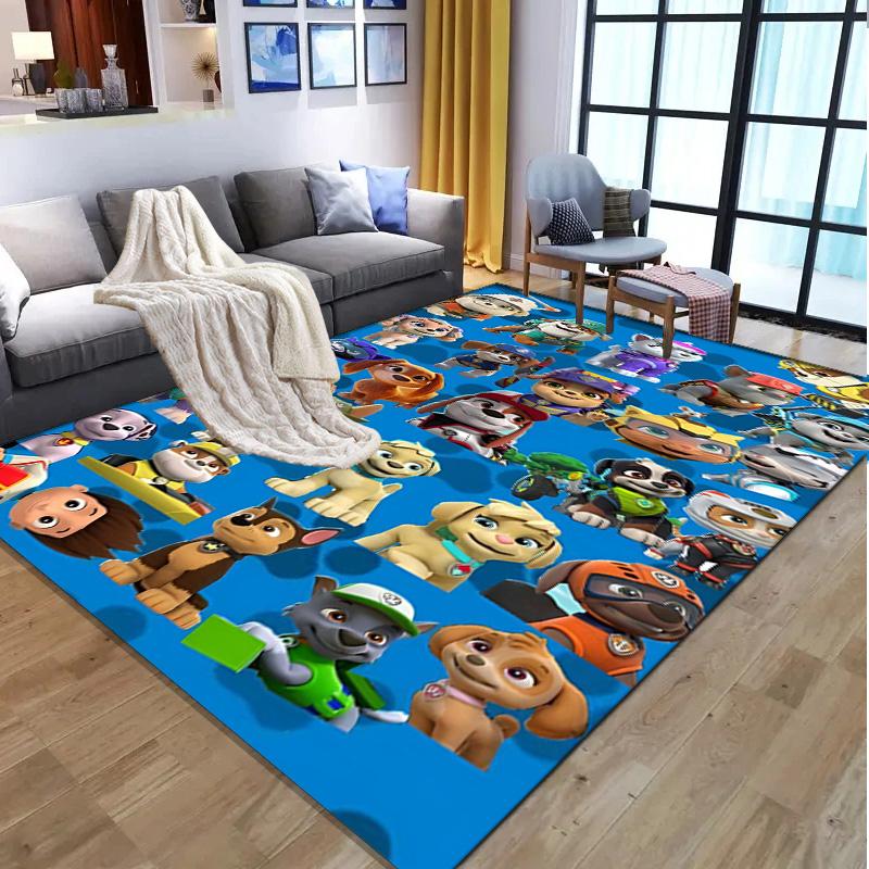 PAW Patrol Pattern Rug, Indoor/Outdoor Mat, for Picnic, Gameroom, Bedroom, Office, Living Room, Home Decor Carpet, Birthday Gift