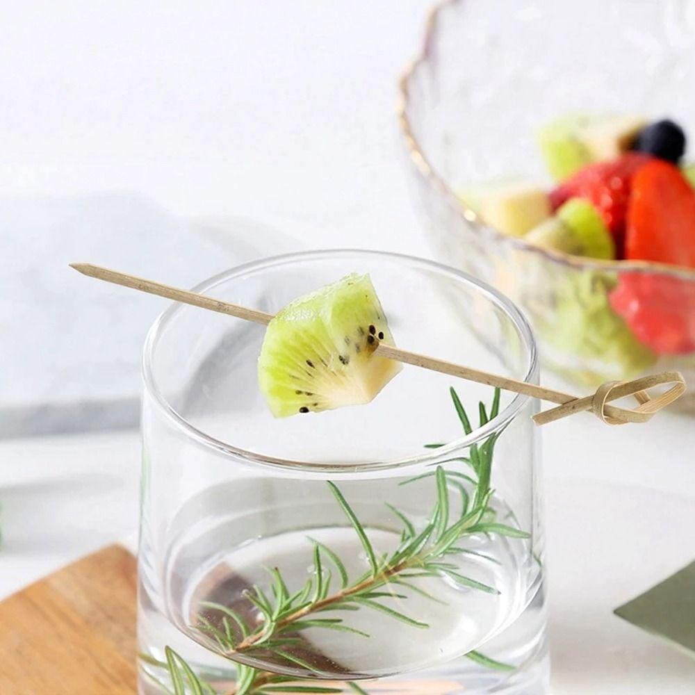 100pcs 9/12/15cm Fancy Toothpicks Handmade Cocktail Picks Cocktail Bamboo Skewers Home