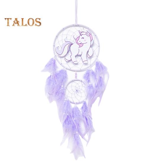 Dinosaur Dream Catcher Ornament Kids Faux LED Light Feather Dream Catcher Handmade Home Decor Birthday