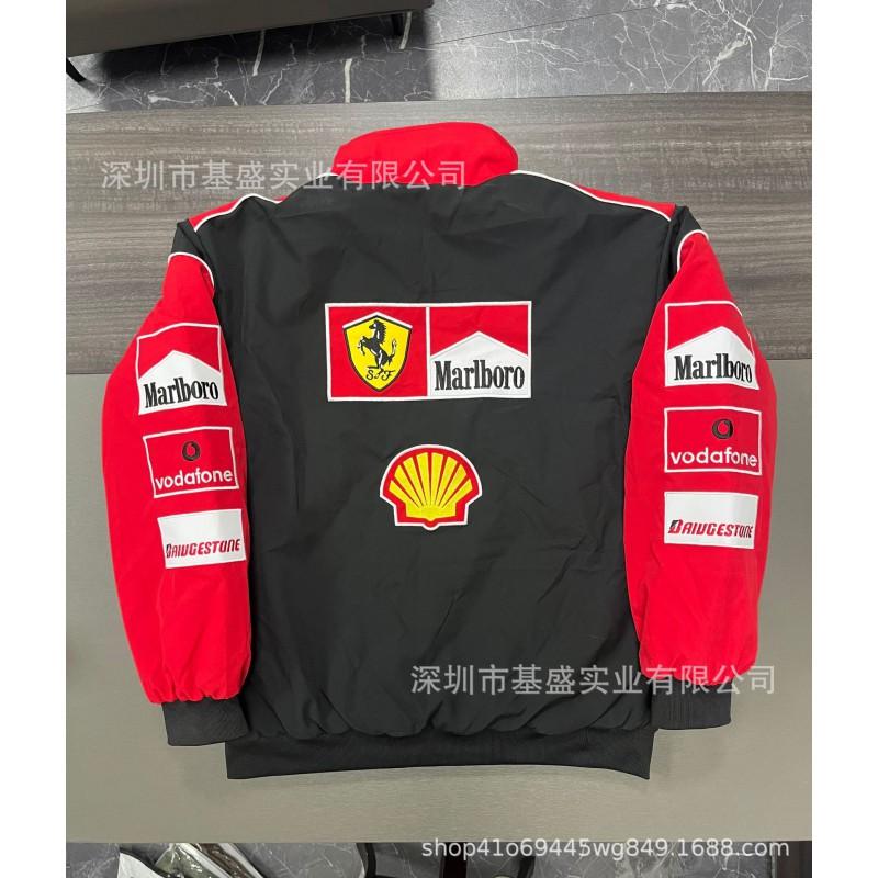 Men Women Racing Style Embroidered Motorcycle Jacket Cycling Windproof Outerwear Winter Sport Riding